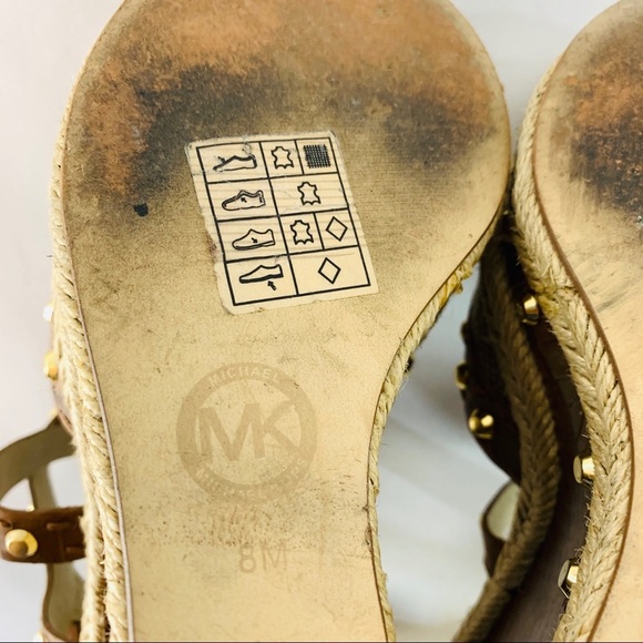 Michael Kors Jade hemp studded wedge sandals 8 M - Picture 15 of 16
